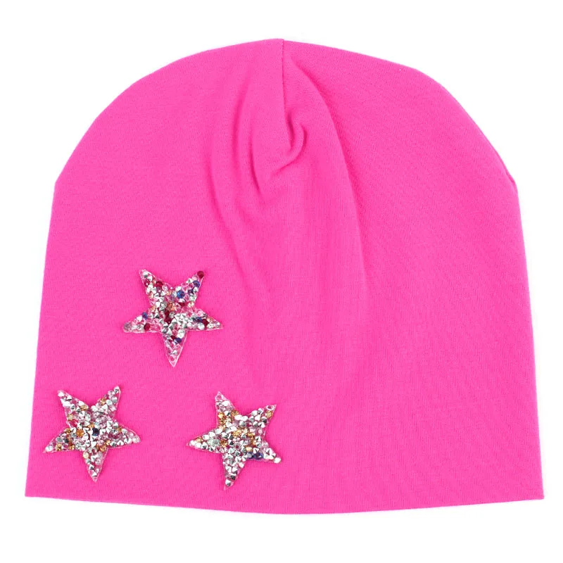 Multi Color Rose Осень-зима для новорожденных хлопковые Beanie Hat Baby Шапки звезда Карамельный цвет сапоги высотой выше колена шапки бини шапки-куртка из искусственной кожи для мальчиков и девочек «сделай сам» шапки Скалли бини, вязаные шапки для детей - Цвет: Multi Color Rose