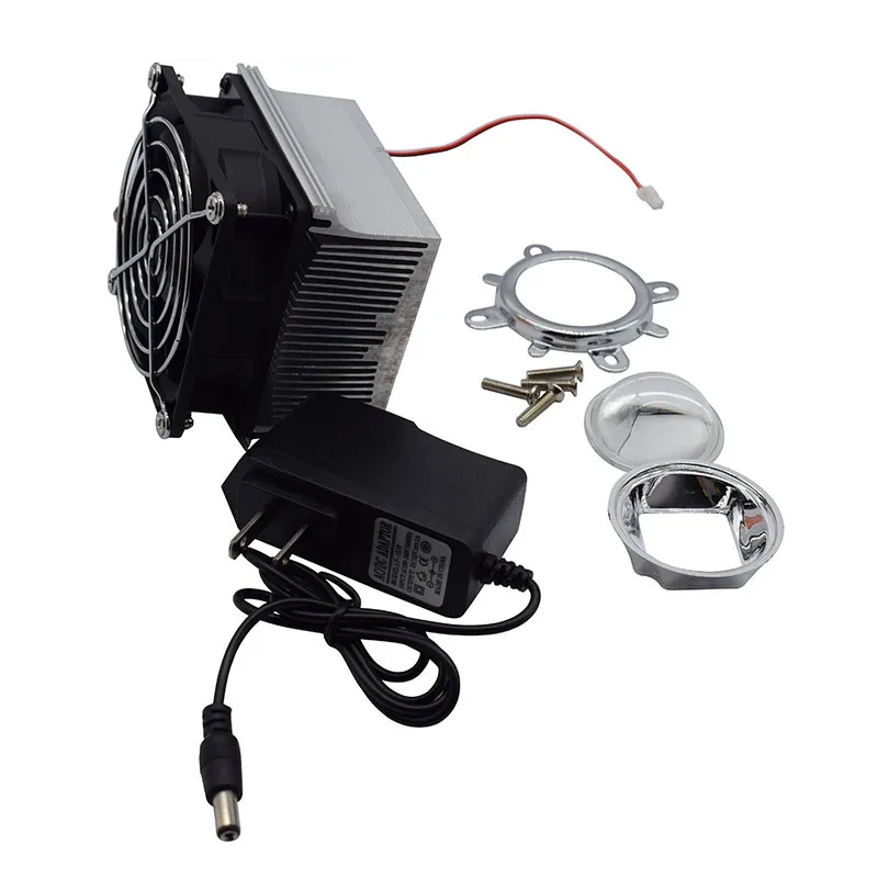 Cooling System Aluminum Radiator+ CPU Fans + 44MM 60degree Lens+ 12V LED Power Supply + 20～100W 395-400nm UV High Power LED Chip