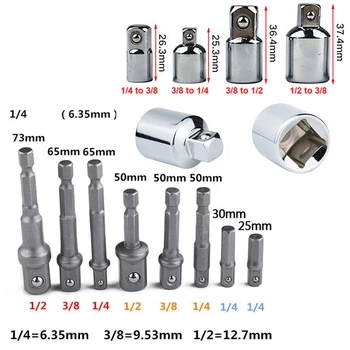 

12pcs Socket Adapter Reducer Impact Wrench Drive Air Ratchet Chrome Plated Automobile Repair Power Connector Tools