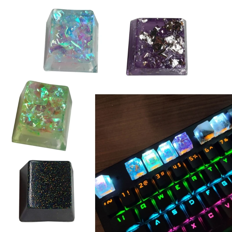 수제 맞춤형 OEM R4 프로필 수지 키 캡, 체리 MX 스위치용 기계식 키보드 RGB 반투명 수지 키 캡