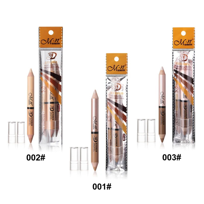 2 Color Double Head Shading Highlighter Pencil Face Makeup Concealer Waterproof Contour Repair Bronzer Brighten wooden Pen TSLM1