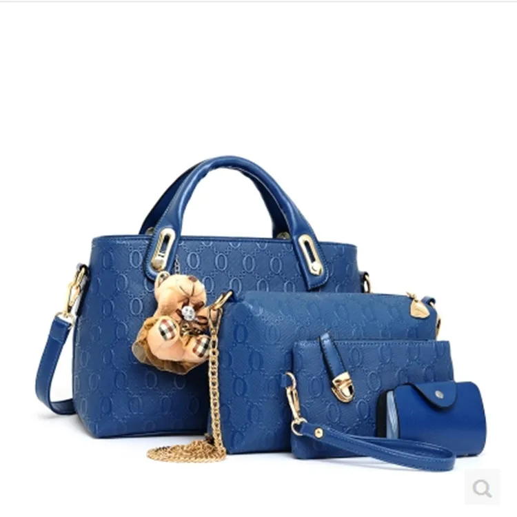 

2017-Korean-style Style Fashion Embossed WOMEN'S Bag Handbag Four-piece Set Different Size Bags Single-shoulder Crossbody Bag