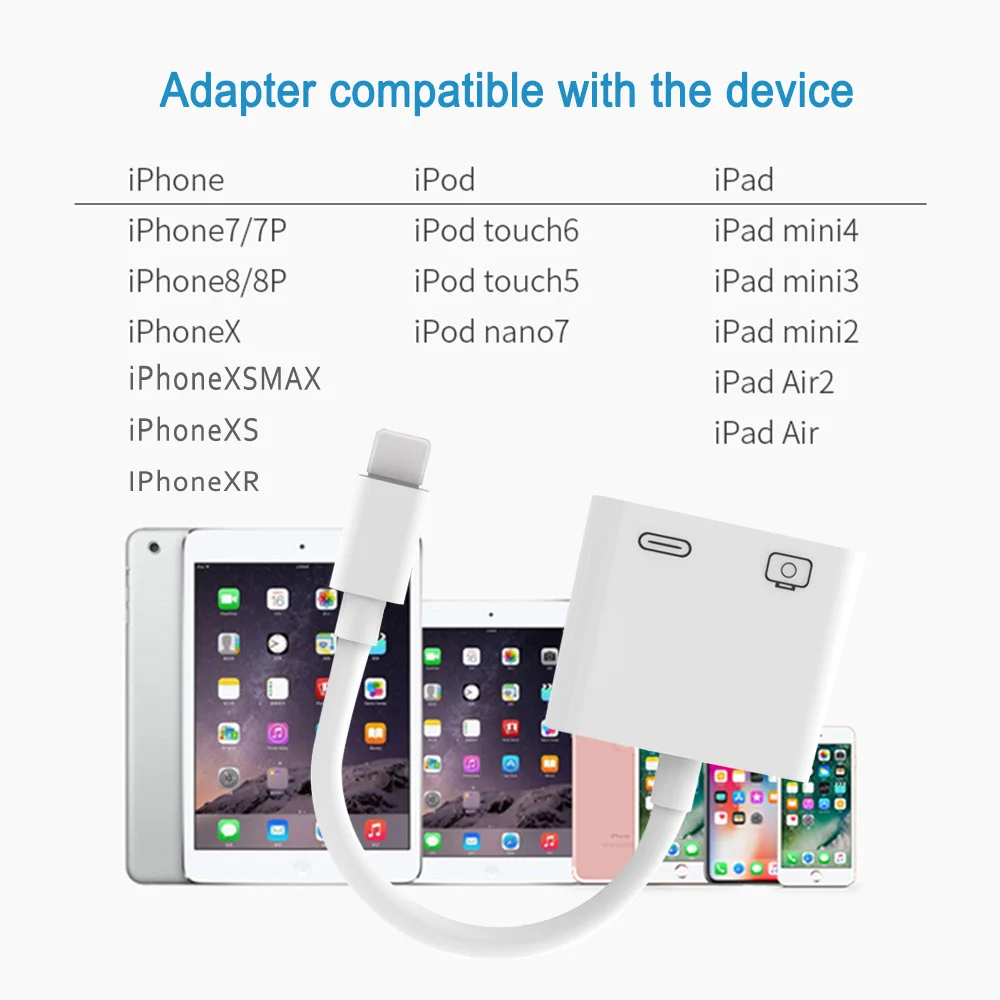2 в 1 OTG адаптер для Lightning-USB 3 адаптер для камеры OTG кабель конвертер данных для iPhone iPad iPod клавиатура iOS 13 разъем