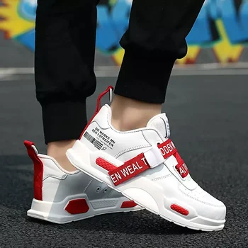 

Men's Chunky PU Sneakers Buckle Belt Super Star Casual Shoes Men's Shoes Outdoor Walking Casual Shoes Green Size 39- 45
