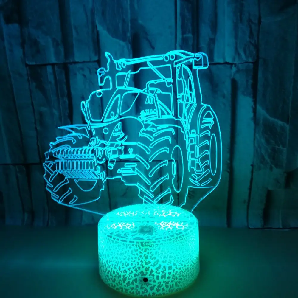 

3D Tractor Car Illusion Lamp LED Night Light 7 Colors Changing Touch USB Table Lamp Birthday Christmas Gift for Boys Room Decor