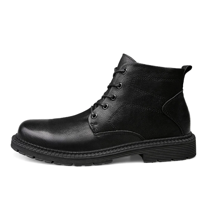 CLAXNEO/мужские зимние ботинки с высоким берцем; теплые мужские кожаные ботинки с Плюшевым Мехом; мужские ботинки из натуральной кожи; большие размеры