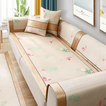 

Sofa Cushion Summer Living Room Viscose Fiber Sofa Mat Summer Leather Sofa Non-Slip Mat All-Inclusive Cushion