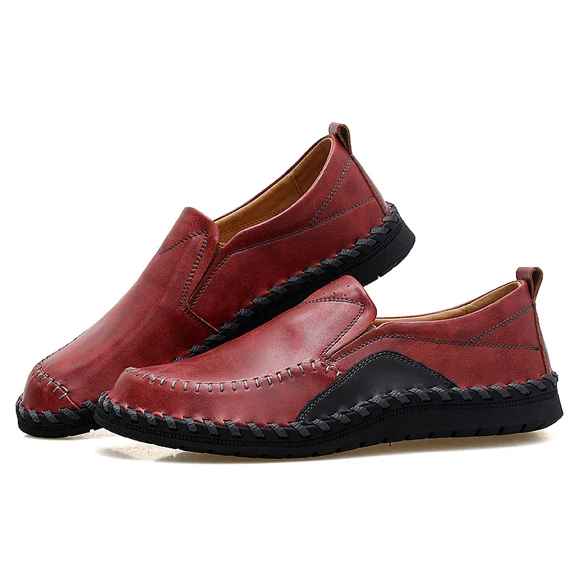 Классические Кожаные мужские лоферы; модная повседневная мужская обувь на плоской подошве; мягкие мужские лоферы в деловом стиле; кожаная мужская обувь без шнуровки; HC-659