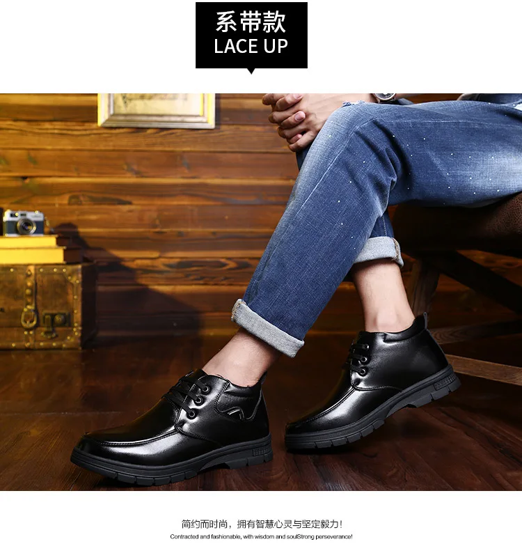 Newly Man Winter Boots2019 Quality Microfiber Leather Shoes Brand White Warm Thicken Inner Boots 38-44 Man Snow Leather Boots