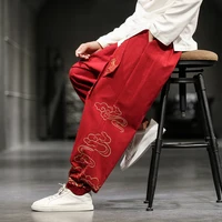 Pantalon pour homme, ample et décontracté, Style chinois rétro, impression de nuages, mode d'automne, grande taille 3