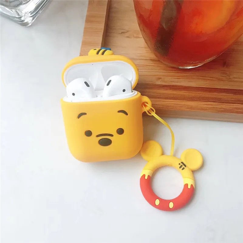 Для Apple AirPods 3D милый мультяшный поросенок Earpods чехол для Airpods 2 Winnie Bear беспроводные наушники гарнитура защитный чехол