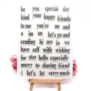 

KSCRAFT Building Words Transparent Clear Silicone Stamps for DIY Scrapbooking/Card Making/Kids Crafts Fun Decoration