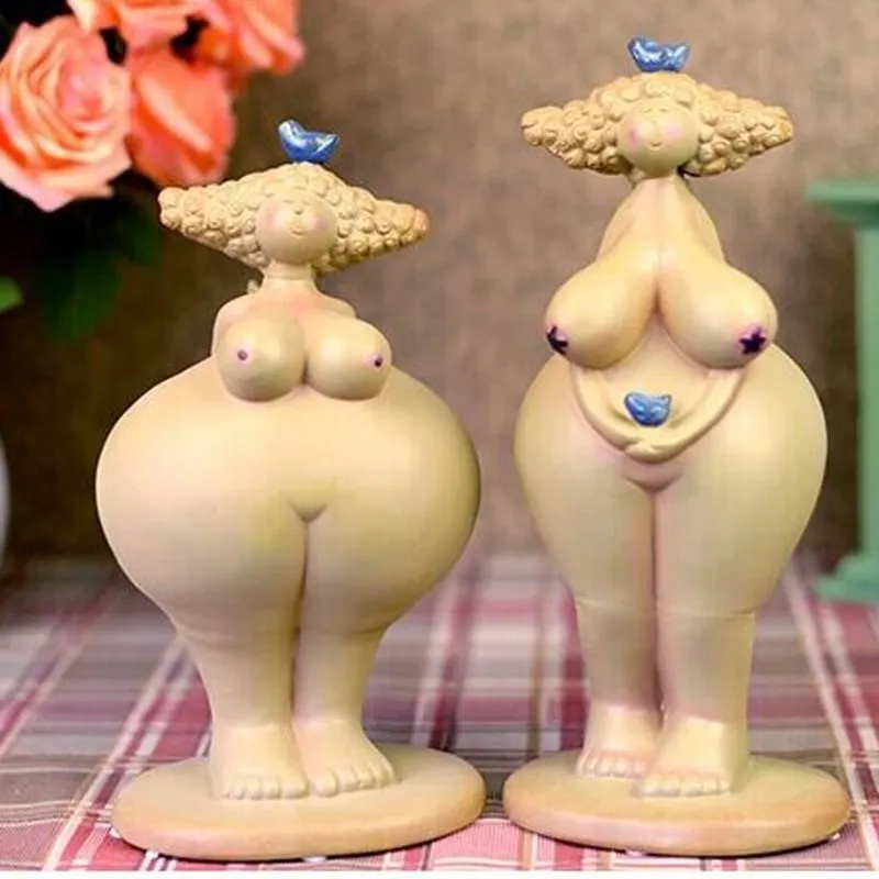Абстрактная Supplication Fat Lady Angel керамическая красивая скульптура девушки Body Art статуэтки Керамические настольные украшения офисные R2330