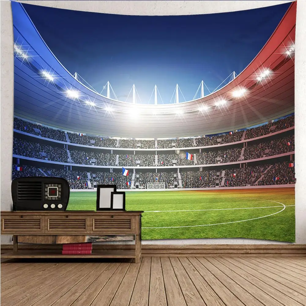 Customized football field wall hanging decorative tapestry painting clothe craft background decor rectangular tapestry Bedspread