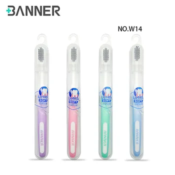 

BANNER Toothbrush Extra Soft Activated Charcoal Bristles Teeth Brush Dental Health Care Tools with Travelling Case