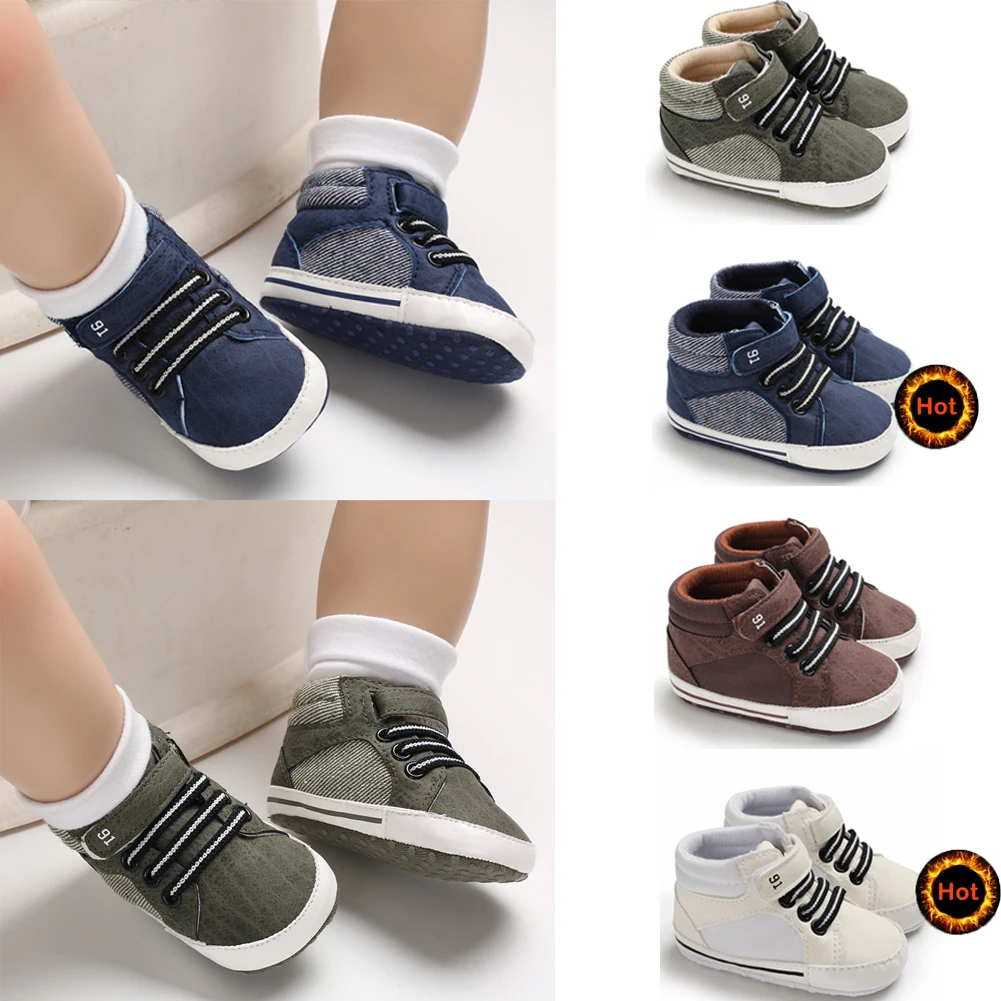 Новые модные кроссовки для новорожденных мальчиков и девочек, кожаная спортивная обувь для кроватки, повседневные Мягкие кроссовки для малышей 0-18 месяцев