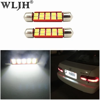 

WLJH 2x White Car Light 39mm LED Dome Festoon CANBUS No Error Led 239 272 SV8.5 Bulb interior Lights Trunk Number Plate Car Lamp