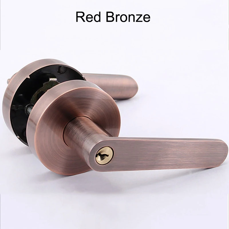 Red Bronze Высокое качество универсальная твердая дверная ручка из цинкового сплава замок межкомнатный дверной рычаг замок безопасности вход/прохождение/Конфиденциальность дверной замок - Цвет: Red Bronze