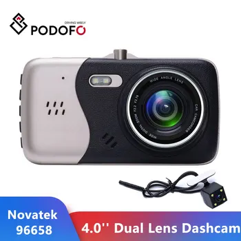 

Podofo 4.0" Novatek Car Camera Dual Lens Dach Cam DVR Driving Recorder Auto Dash Camara Retrovisor Registrator Car Dvr Camcorder