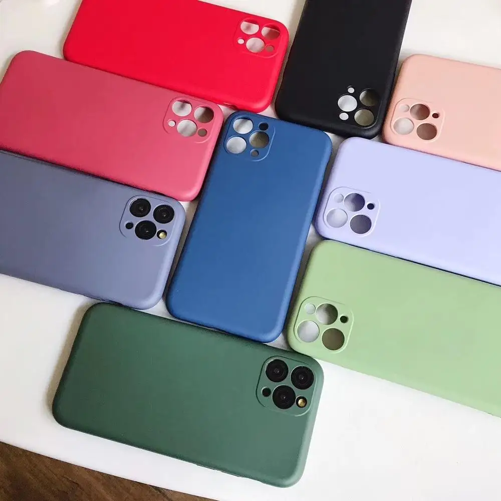 Тонкий мягкий чехол для iPhone 7 8 6s Plus из жидкого силикона карамельных цветов
