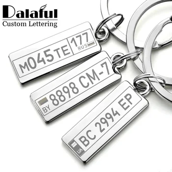 

Personalized Keyrings Custom Car Number Plate Keychain Charms for Men Women Couple Lover Gift Metal Key Chain Ring Holder P009