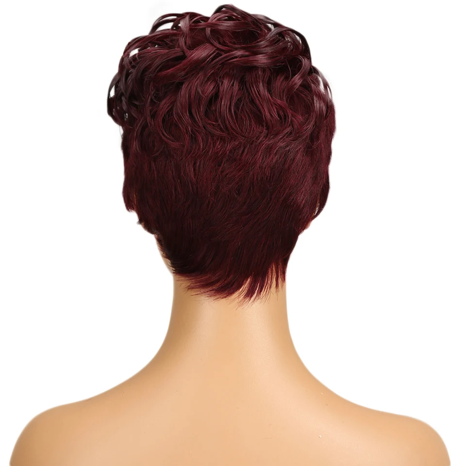 Дебютные бразильские remy волосы человеческие волосы парики для женщин кудрявые воды волна дамы короткие волосы парики Кудрявые Pixie парик продажи