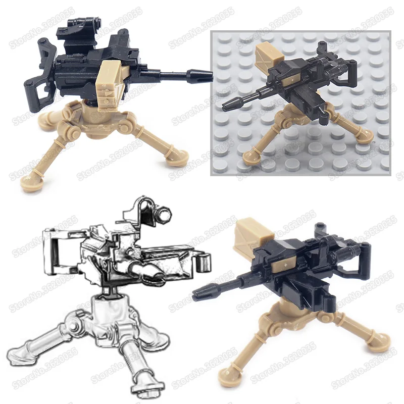 

Legoinglys Weapons MK19 heavy artillery Military Figures Assemble Building Blocks ww2 Army Soldier Armed Moc Child Christmas Toy