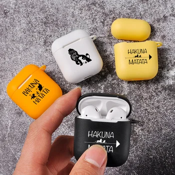 

Wireless Charging Protect Box For Air Pods 2 Case Hakuna Matata Lion King Earphone Case For Apple AirPods Headphone Cover Bags