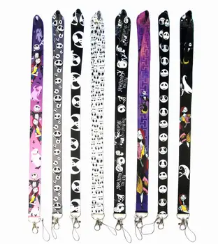 

100pcs/lot Christmas Keychian Lanyard Badge ID Cards Holders JACK Pumpkin Mobile Phone Key Straps