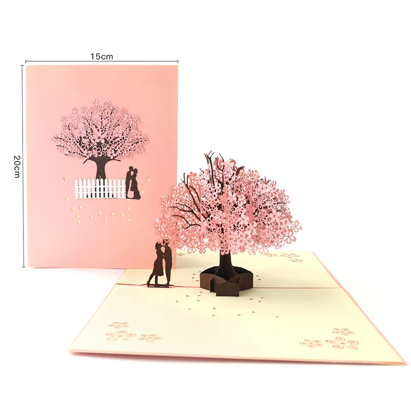  Love 3D Pop-up Cards Valentine's Day Gift Card with Envelope Stickers Wedding Invitations Greeting  - 4.00041E+12