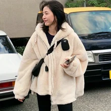 

Faux Rabbit Fur Coat Soft Adorable Short Kawaii Loose Plush Autumn Winter Korean Ins Hot Sale New y2k Jackets for Women