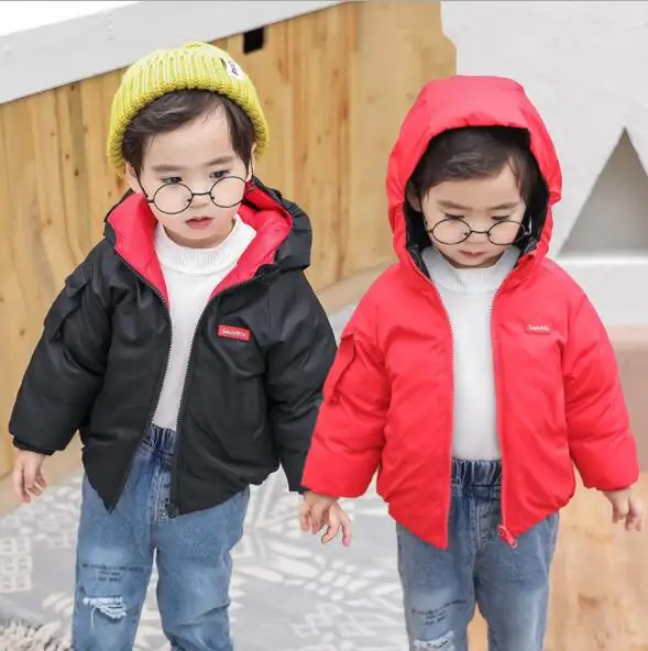 

Girls Winter Parkas Children Double-side Wear Jackets Kids Coat Children Jacket Kids Warm Outewear White Duck DownTops Parkas