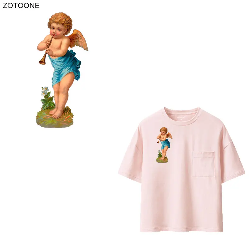 

ZOTOONE Angel Sticker Iron on Patch Heat Transfers for Clothing T-shirt for Kids Applications DIY Washable Patches Appliques G