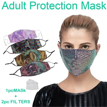

New Outdoor Mouth Maske Washable Reuse Face Mask Sequins Protection Mask Dustproof Mask Reusable Masks for Man Woman