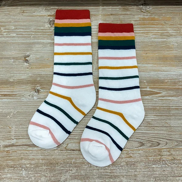 Baby Lotus Knee Socks Kids Girl Cotton Warm Boy Socks Winter Striped Baby Knee High Socks - Цвет: C3