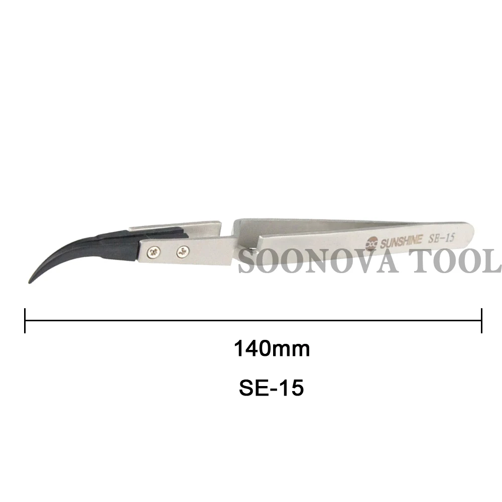 SE-11 SE-15 антистатический точный пинцет изогнутый/Прямая законцовка из нержавеющей стали пинцет ESD ремонт электроники может заменить головку