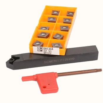 

SCMCN1212H09-80 12*100mm Holder + 10* CCMT09T304 VP15TF Lathe Turning Tool