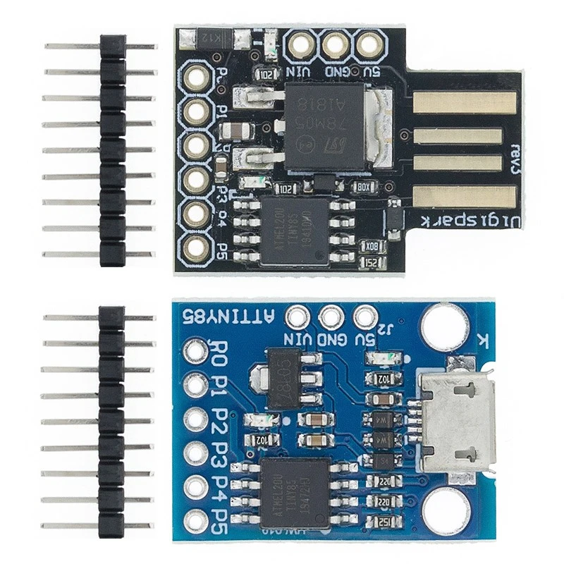 Плата разработки Digispark Kickstarter Micro ATTINY85 для Arduino IIC I2C USB 1 шт. синяя Черная |