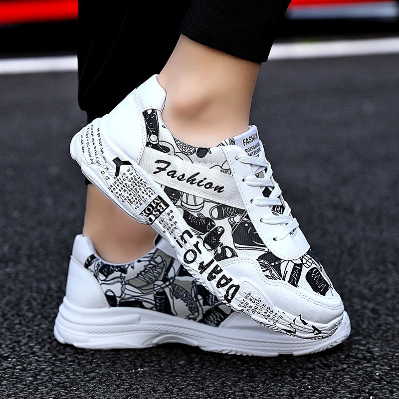 2019 modelos de explosión zapatos deportivos para Hombre Zapatos de lona transpirables tendencia innovadora oscura viejos zapatos de - AliExpress