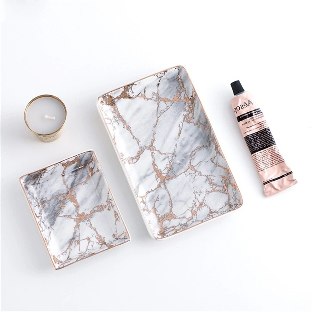 Креативные керамические подносы для хранения многофункциональные мраморные