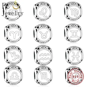 

FC Jewelry Fit Original Brand Charm Bracelet 925 Sterling Silver 12 Constellation Star Zodiac Cancer Bead For Making Berloque