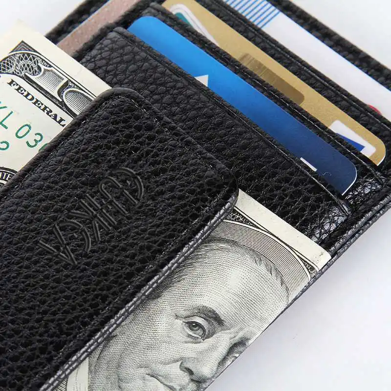 Креативный PU держатель для кредитных карт зажим для долларов мужской кошелек банковский идентификатор Магнитная пластиковая пряжка карман Обложка Органайзер чехол для монет