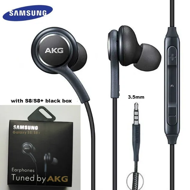 S8 with black box Наушники samsung AKG EO IG955, 3,5 мм/type c, наушники-вкладыши с микрофоном, проводная гарнитура для смартфонов samsung Galaxy note10 S10 S9 S8 S7 S6 huawei - Цвет: S8 with black box