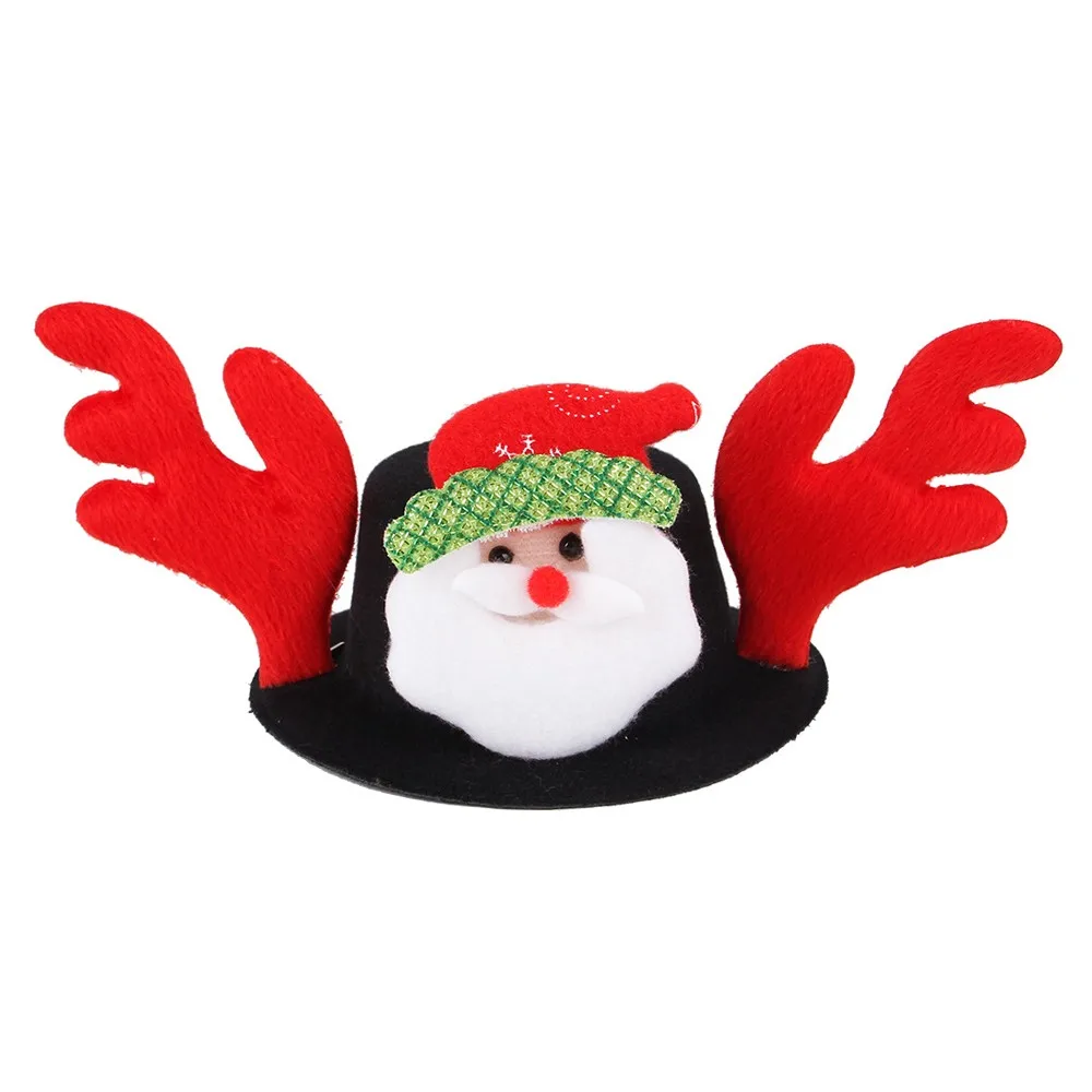 С рисунком собачки и котика Косплэй головной убор Santa Шапки Рождество для домашних собак и котов головные уборы одевания реквизит для Хэллоуина кошка - Цвет: Style 3
