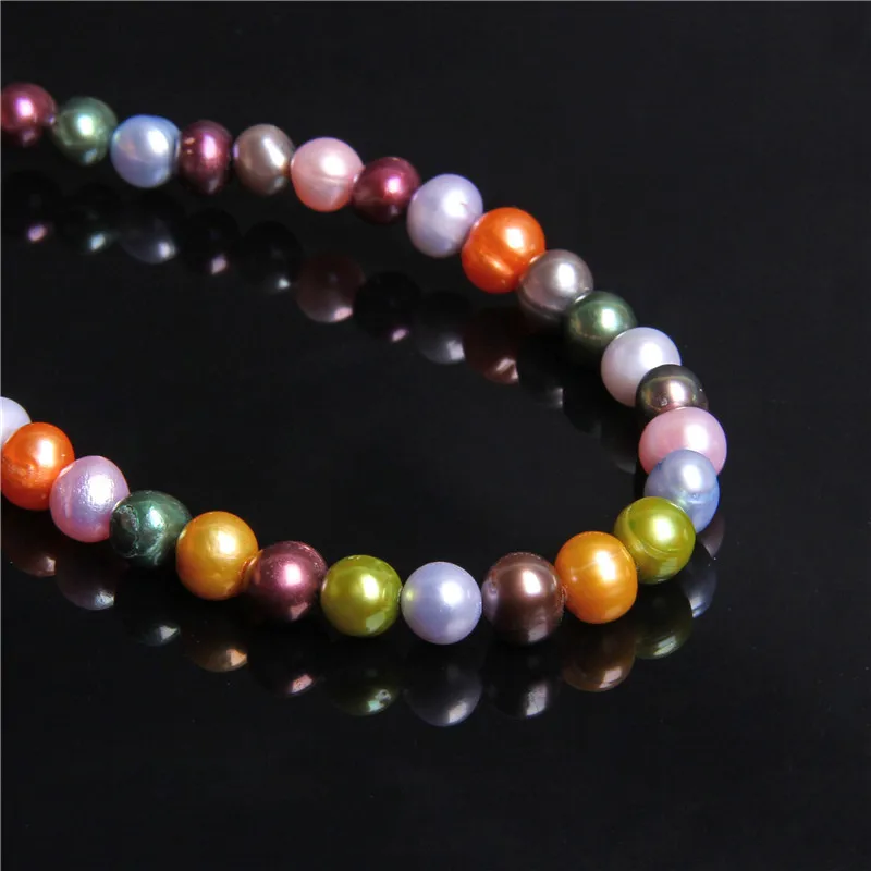 Natural A freshwater pearl beads loose round oval pearls real bead 7-8mm For Jewelry Making DIY Bracelet Necklace | Украшения и