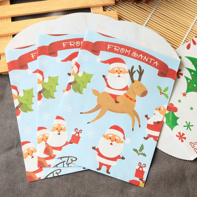 12 шт Рождественская вечеринка пригласительный конверт Санта Клаус Рождественская елка бумажный конверт милый мультфильм подарочные сумки мешки для печенья, конфет