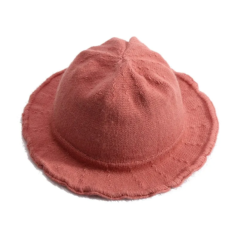 Fashion Baby Solid Pattern Fisherman Hat Warm Autumn Winter Bucket Hat for Newborn Infant Baby Toddler Boys Girls - Цвет: P