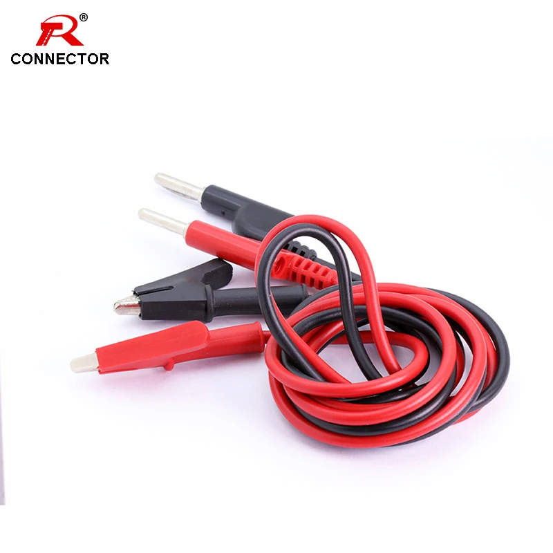 1set 100cm banana plug +alligator Wire clip Testing Kit Red and Black color Cables For Probe | Обустройство дома