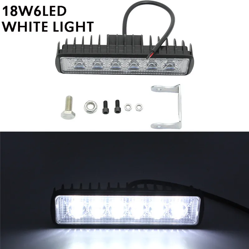 

kongyide Car Light 6 inch 18W 6 LED Strip Light On Road Driving Work Car light truck IP67 12V Back Up Light 6000K Pure White s11