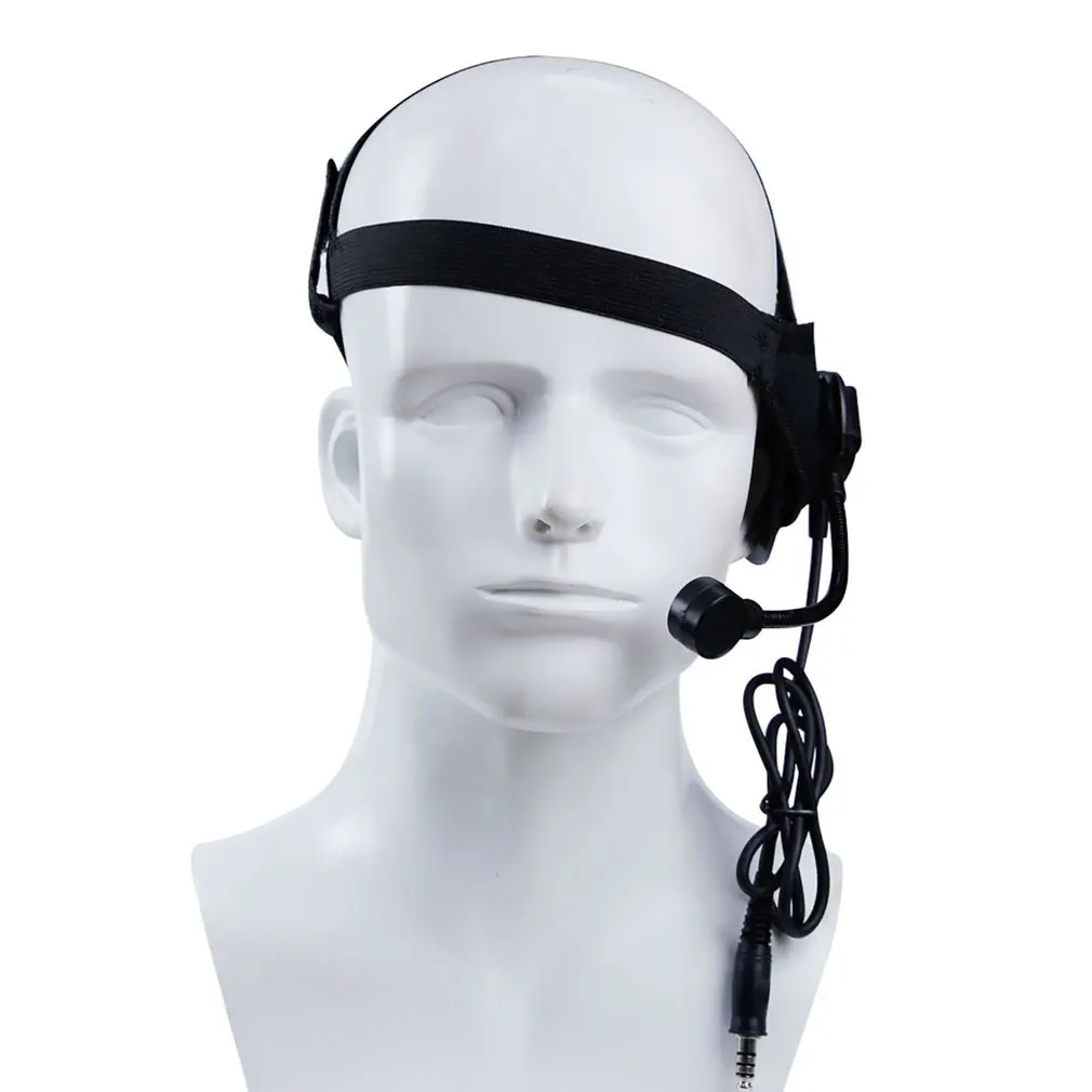WoSport Tactical HD02 Round Edge Headset U94 Style PTT for iCom Kenwood Midland Motorola - Цвет: black